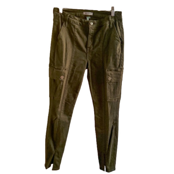 Good American Olive Green 'Good Legs' Skinny Jeans cargo pants womens 6/28 EUC